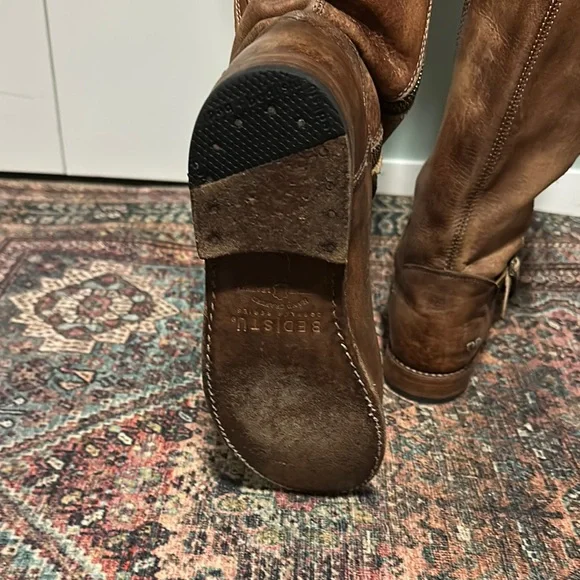 Bed Stu Brown Leather Cobbler Boots with Zipper - Picture 7 of 11